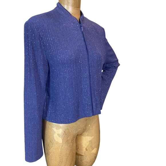 Alex Evenings Dressy Sparkle/Shimmer Statement Jacket Sz 18 Purple #222P - Picture 4 of 9